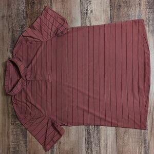 Lululemon Performance Striped Polo Business Casual Golf Size Med In Brick Red